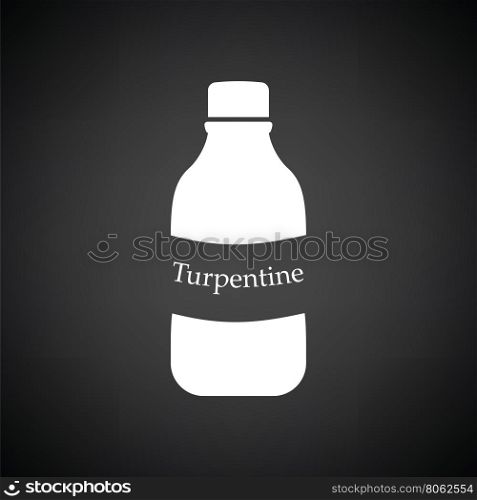Turpentine icon. Black background with white. Vector illustration.