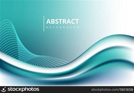 Turquoise Abstract Wave Lines Gradient Texture Background Wallpaper Graphic Design