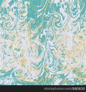 Turquoise and gold marble effect illustration. Abstract autumn swirls marbling pattern texture for textile, design, cards, wrapping paper, wallpapers, posters, cards, invitations, websites. Vector Illustration.. Turquoise and gold marble effect illustration.