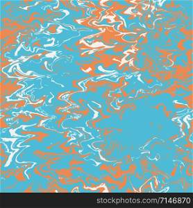 Turquoise and orange marbling effect swirls trendy background. For design cover, invitation, flyer, poster, business card, design packaging. Vector illustration.. Turquoise and orange marbling swirls.
