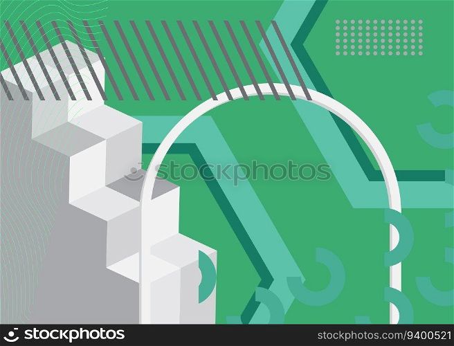 Turquoise and White deluxe geometric shapes background illustration design. Vector luxury with abstract color backdrop.