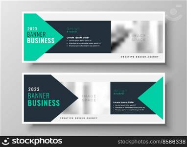 turquoise geometric business presentation banner design template