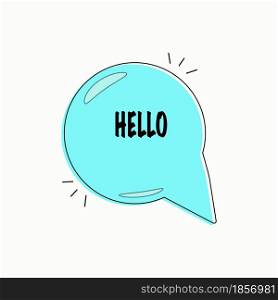 Turquoise hello speech bubble icon. Chat communication symbol. Dialog concept. Vector illustration. Stock image. EPS 10.. Turquoise hello speech bubble icon. Chat communication symbol. Dialog concept. Vector illustration. Stock image.