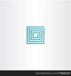 turquoise square spiral logo vector icon design