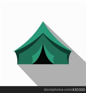 Turquoise tent icon. Flat illustration of turquoise tent vector icon for web. Turquoise tent icon, flat style