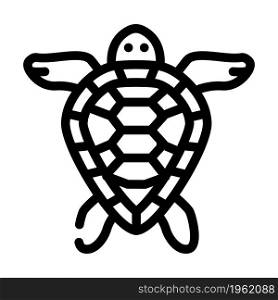 turtle aquatic animal line icon vector. turtle aquatic animal sign. isolated contour symbol black illustration. turtle aquatic animal line icon vector illustration