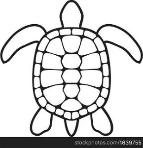 Turtle black and white vector illustration