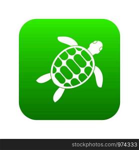 Turtle icon digital green for any design isolated on white vector illustration. Turtle icon digital green