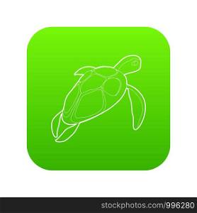 Turtle icon green vector isolated on white background. Turtle icon green vector