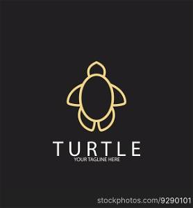 Turtle line art icon vector illustration template design
