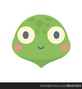 Turtle vector. cute animal face design for kids.