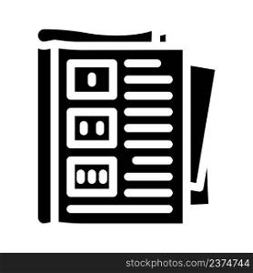 tutorial book glyph icon vector. tutorial book sign. isolated contour symbol black illustration. tutorial book glyph icon vector illustration