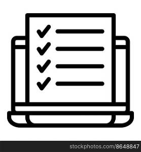 Tutorial checklist icon outline vector. Screen distance. Computer online. Tutorial checklist icon outline vector. Screen distance
