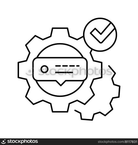 tutorial processing line icon vector. tutorial processing sign. isolated contour symbol black illustration. tutorial processing line icon vector illustration