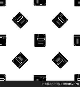 Tutorial with bookmark pattern repeat seamless in black color for any design. Vector geometric illustration. Tutorial with bookmark pattern seamless black