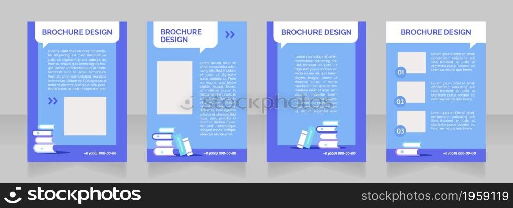 Tutoring association blank brochure layout design. Student recruitment. Vertical poster template set with empty copy space for text. Premade corporate reports collection. Editable flyer paper pages. Tutoring association blank brochure layout design