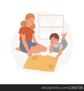 Tutoring isolated cartoon vector illustration Teenager tutoring with pupil, teens first job and lifestyle, girl having summer work indoor, getting knowledge together vector cartoon.. Tutoring isolated cartoon vector illustration