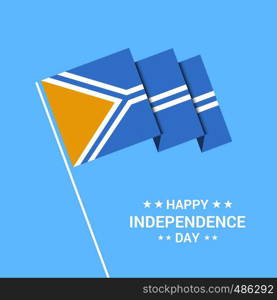 Tuva Independence day typographic design with flag vector