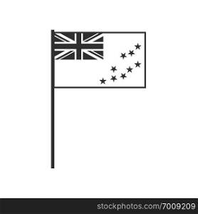 Tuvalu flag icon in black outline flat design. Independence day or National day holiday concept.