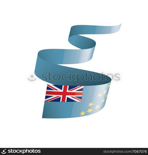 Tuvalu national flag, vector illustration on a white background. Tuvalu flag, vector illustration on a white background