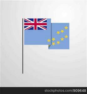 Tuvalu waving Flag design vector