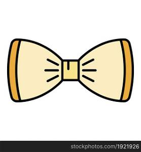 Tuxedo bow tie icon. Outline tuxedo bow tie vector icon color flat isolated on white. Tuxedo bow tie icon color outline vector