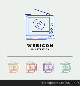 tv, ad, advertising, television, set 5 Color Line Web Icon Template isolated on white. Vector illustration. Vector EPS10 Abstract Template background