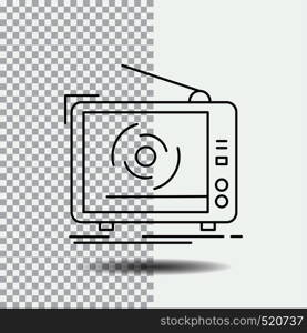 tv, ad, advertising, television, set Line Icon on Transparent Background. Black Icon Vector Illustration. Vector EPS10 Abstract Template background