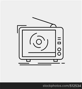 tv, ad, advertising, television, set Line Icon. Vector isolated illustration. Vector EPS10 Abstract Template background