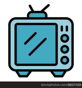 Tv advantage icon outline vector. Chess decision. Play profit color flat. Tv advantage icon vector flat
