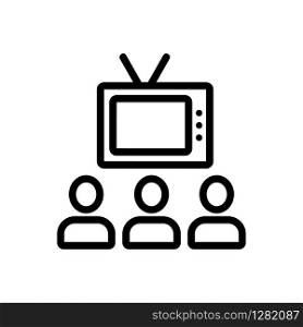 TV, audience icon vector. Thin line sign. Isolated contour symbol illustration. TV, audience icon vector. Isolated contour symbol illustration