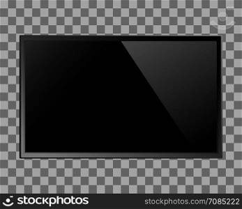 TV blank screen. Modern lcd, led display or computer monitor. Vector illustration.. TV blank screen