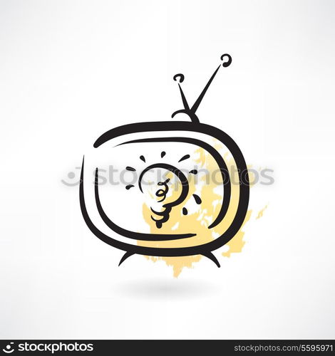 tv bulb grunge icon