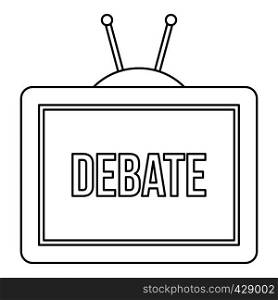 TV Debate icon. Outline illustration of TV Debate vector icon for web. TV Debate icon, outline style