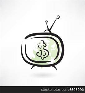 tv dollar grunge icon