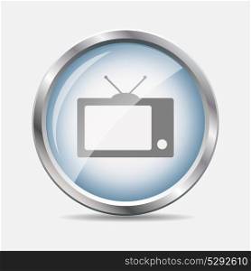 TV Glossy Icon Isolated Vector Illustration. EPS10. TV Glossy Icon Vector Illustration