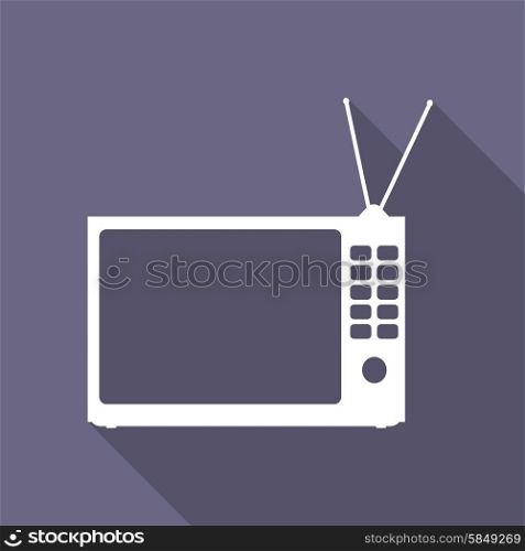 TV icon on long shadow