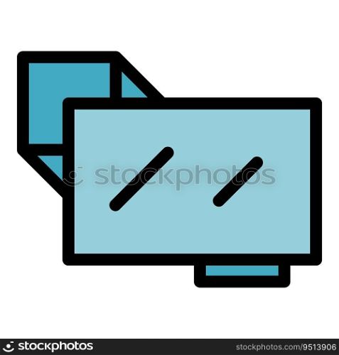 Tv icon outline vector. Wall bracket. Mount tv color flat. Tv icon vector flat