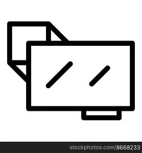 Tv icon outline vector. Wall bracket. Mount tv. Tv icon outline vector. Wall bracket