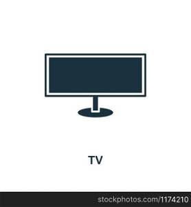 TV icon. Premium style design from household collection. UX and UI. Pixel perfect tv icon. For web design, apps, software, printing usage.. TV icon. Premium style design from household icon collection. UI and UX. Pixel perfect tv icon. For web design, apps, software, print usage.