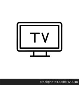 TV icon vector. A thin line sign. Isolated contour symbol illustration. TV icon vector. Isolated contour symbol illustration