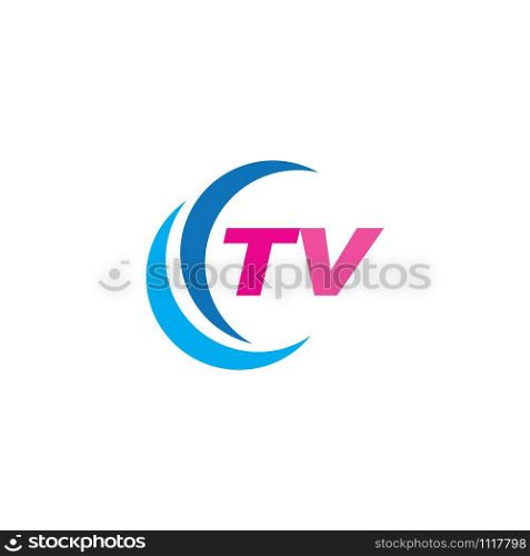 TV logo design flat icon