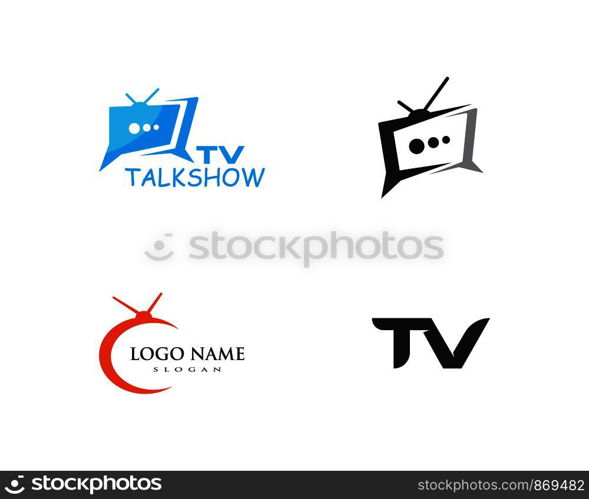 TV logo design flat icon