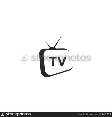 TV logo design flat icon illustration design