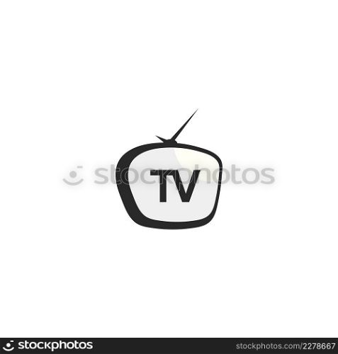 TV logo design flat icon illustration design