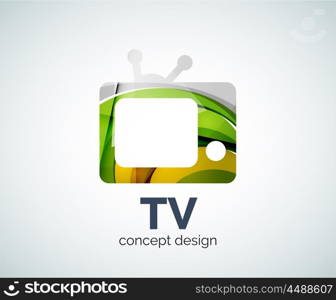 TV logo template, abstract elegant glossy business icon