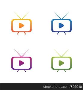 TV logo template vector icon set