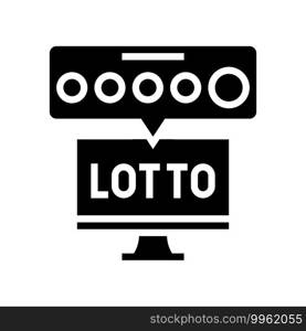 tv lotto glyph icon vector. tv lotto sign. isolated contour symbol black illustration. tv lotto glyph icon vector illustration