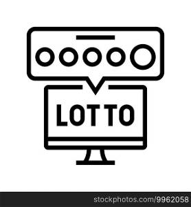 tv lotto line icon vector. tv lotto sign. isolated contour symbol black illustration. tv lotto line icon vector illustration
