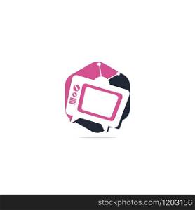 TV media logo design. TV Service Logo Template Design.